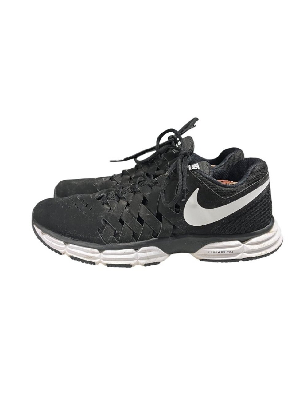 Nike Lunarlon Black Athletic Shoes Mens Size 13 Comfortable & Durable